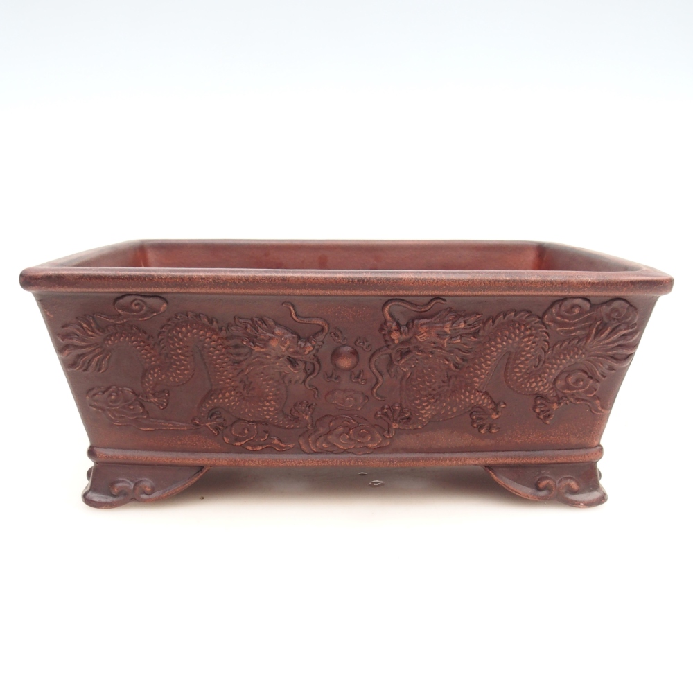 Keramická bonsai miska 28 x 20,5 x 11 cm, barva hnědá