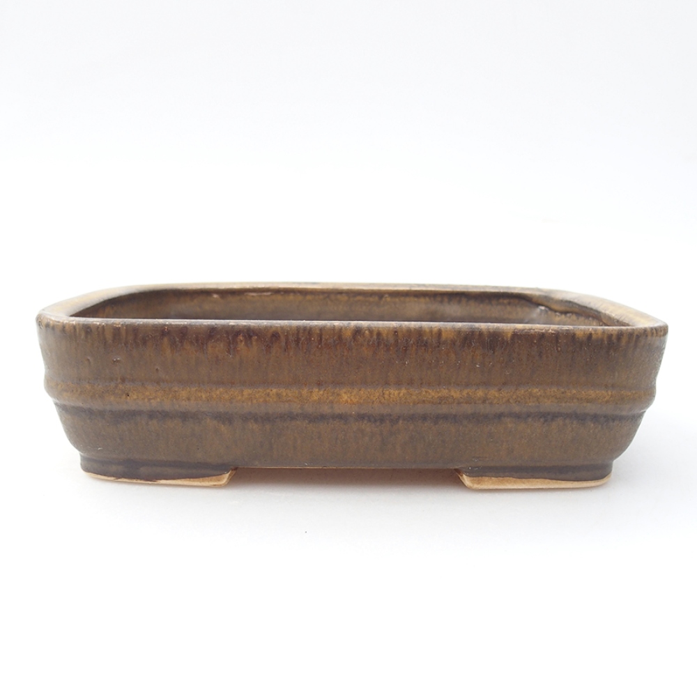 Keramická bonsai miska 17,5 x 14 x 4,5 cm, barva hnědá