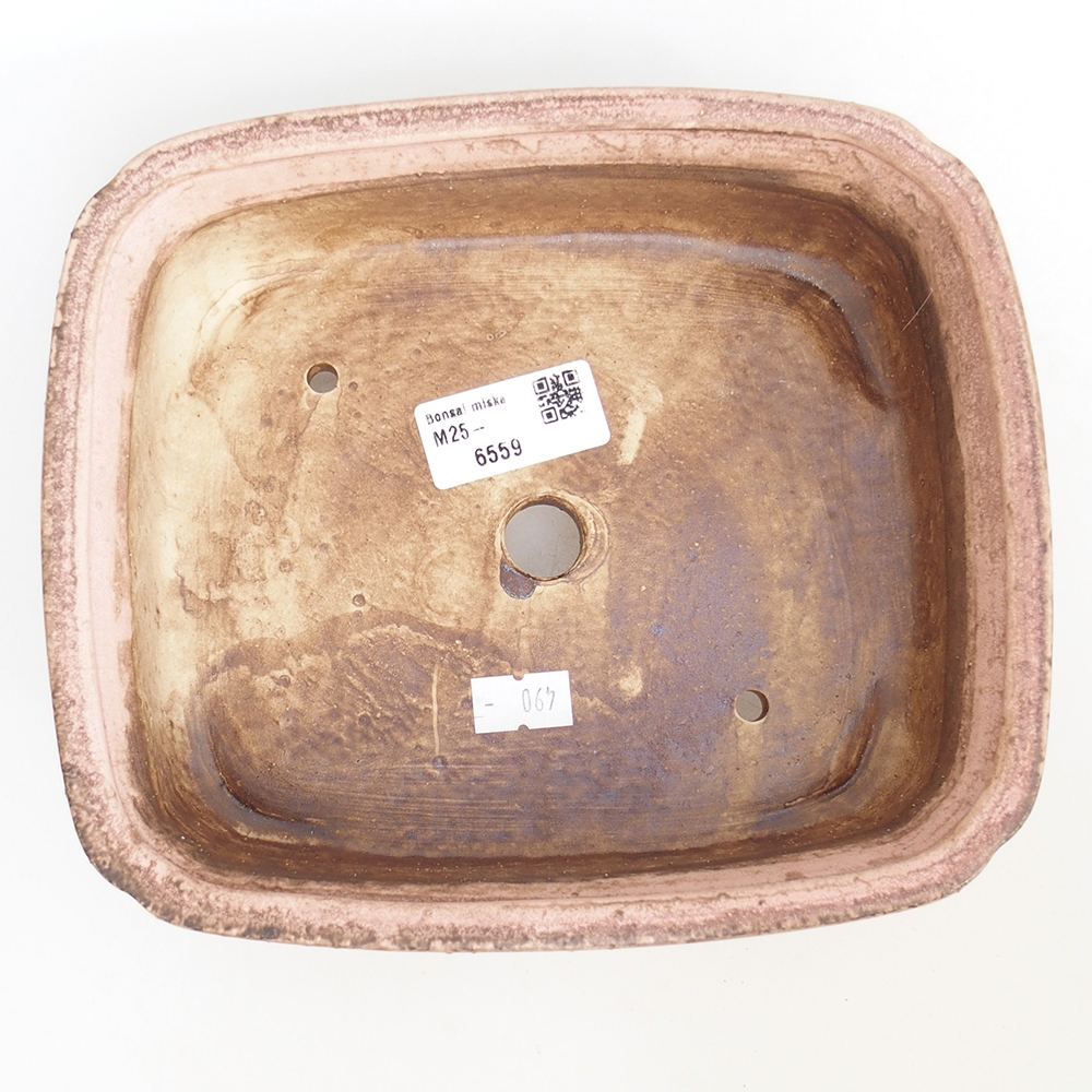 Keramická bonsai miska 20 x 17 x 6 cm, barva růžová