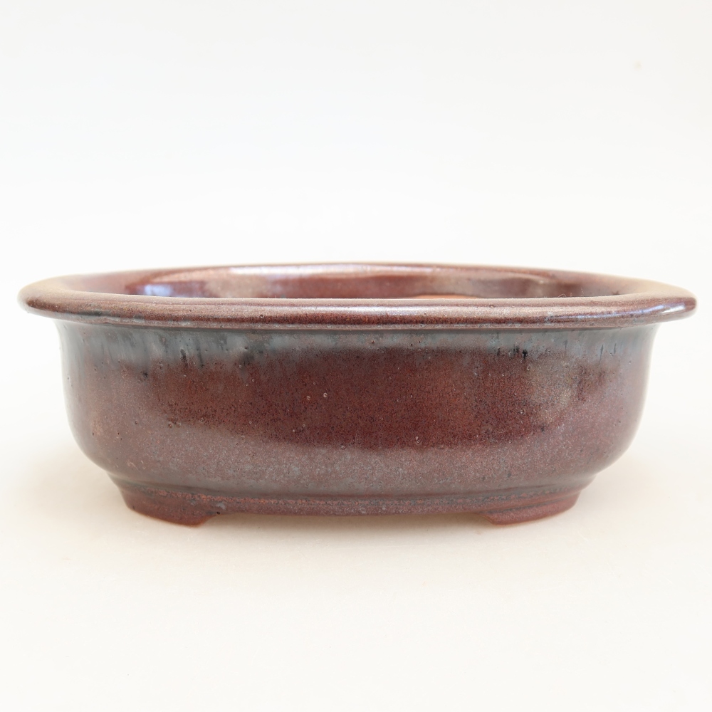 Keramická bonsai miska 18 x 14,5 x 5,5 cm, barva vínová