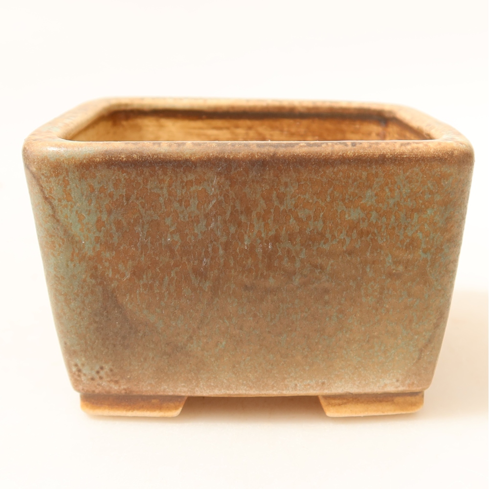 Keramická bonsai miska 8,5 x 8,5 x 5,5 cm, barva zelená