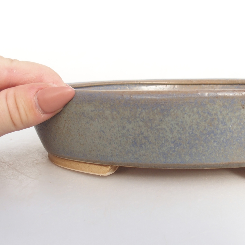 Keramická bonsai miska 21 x 19 x 4 cm, barva modrá