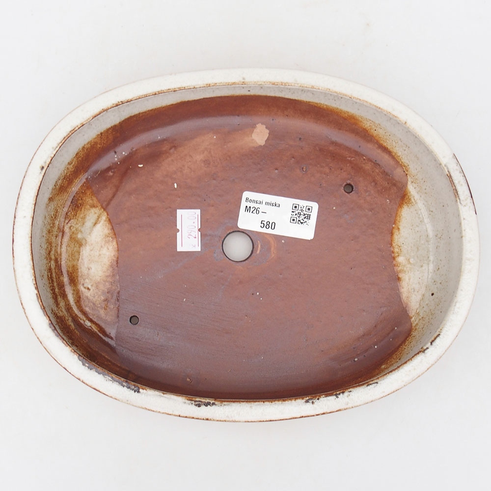 Keramická bonsai miska 22 x 17 x 4 cm, barva bílá