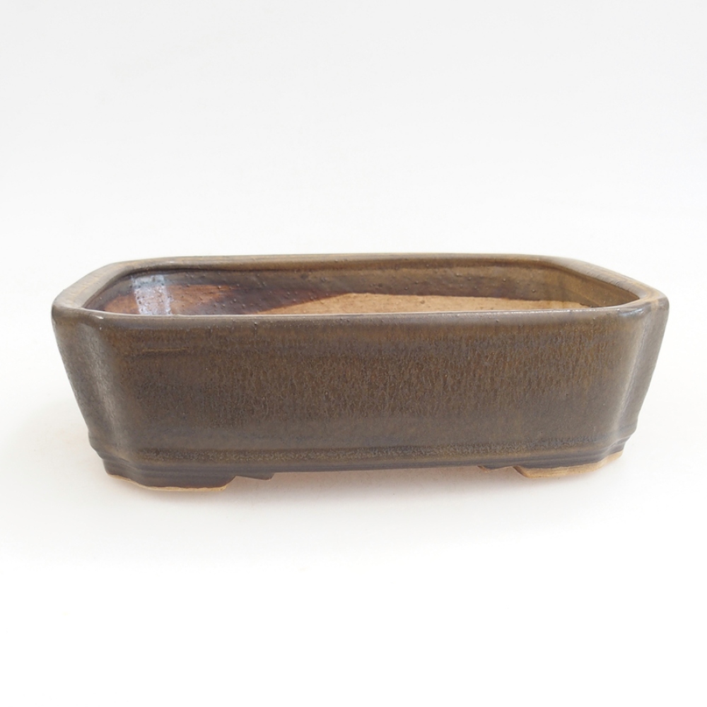 Keramická bonsai miska 21 x 18 x 6 cm, barva hnědá