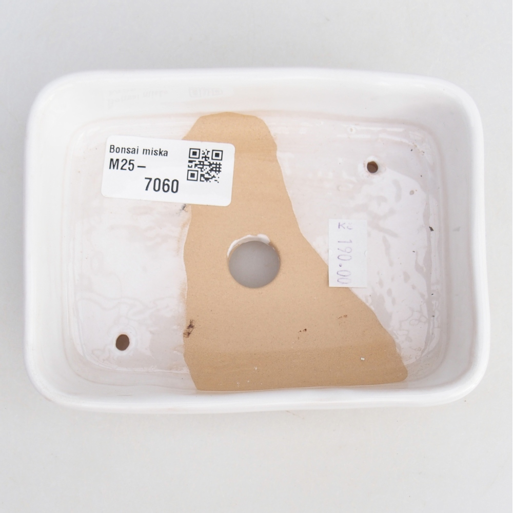 Keramická bonsai miska 12,5 x 9,5 x 3,5 cm, barva bílá