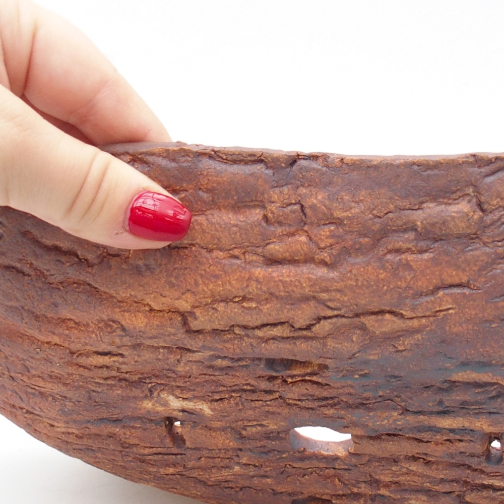 Keramická Skořápka  30 x 18,5 x 5 cm , barva hnědá