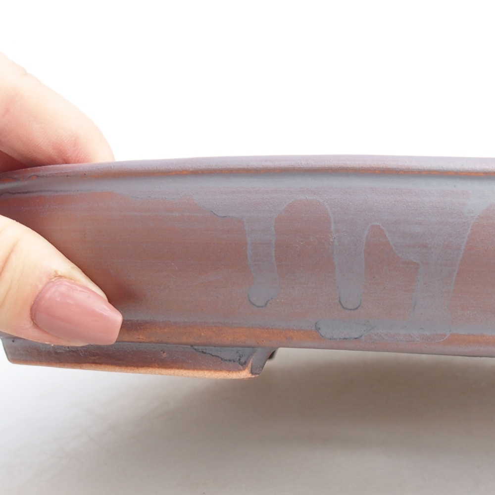 Keramická bonsai miska 24,5 x 20 x 4 cm, barva kovová