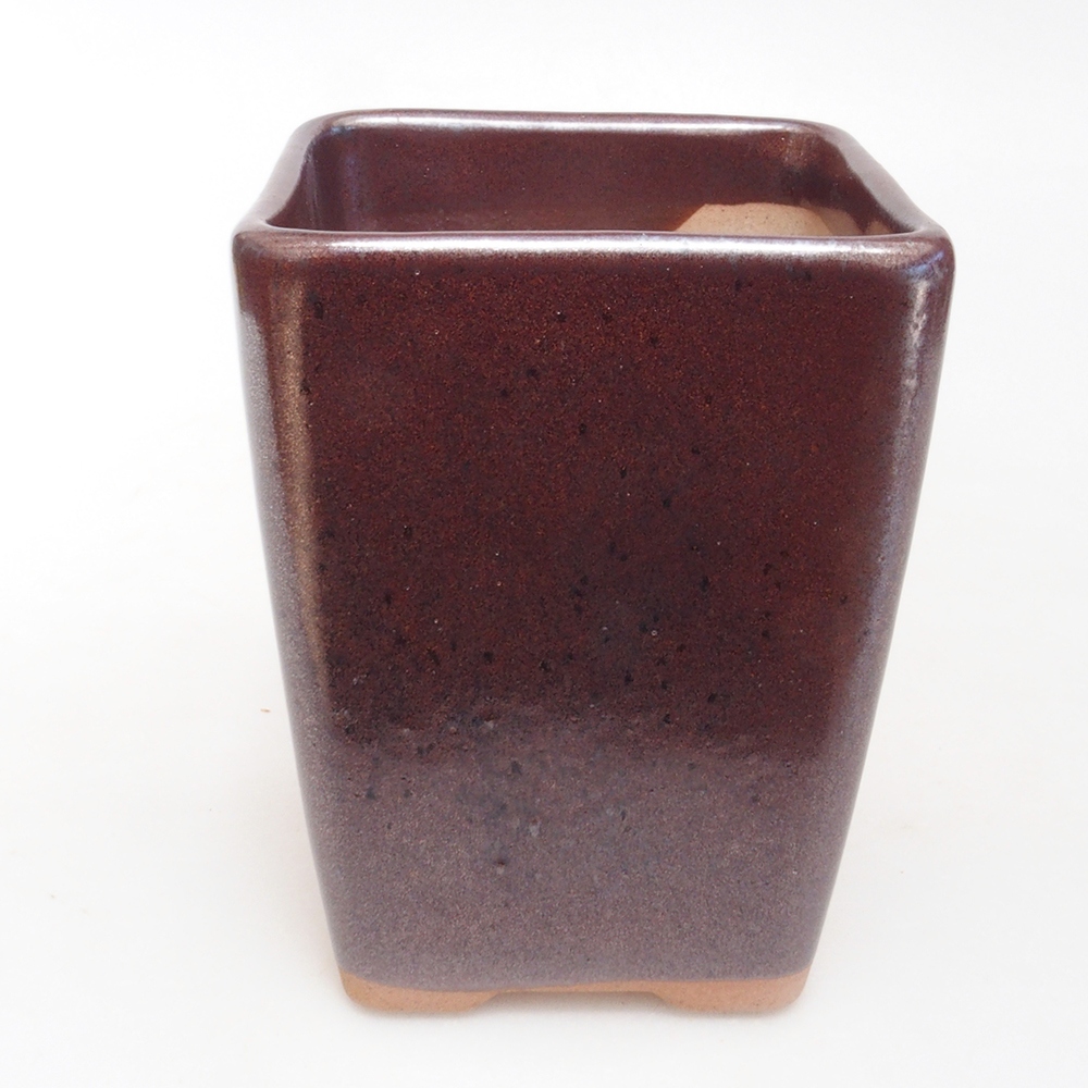 Keramická bonsai miska 8,5 x 8,5 x 11 cm, barva hnědá