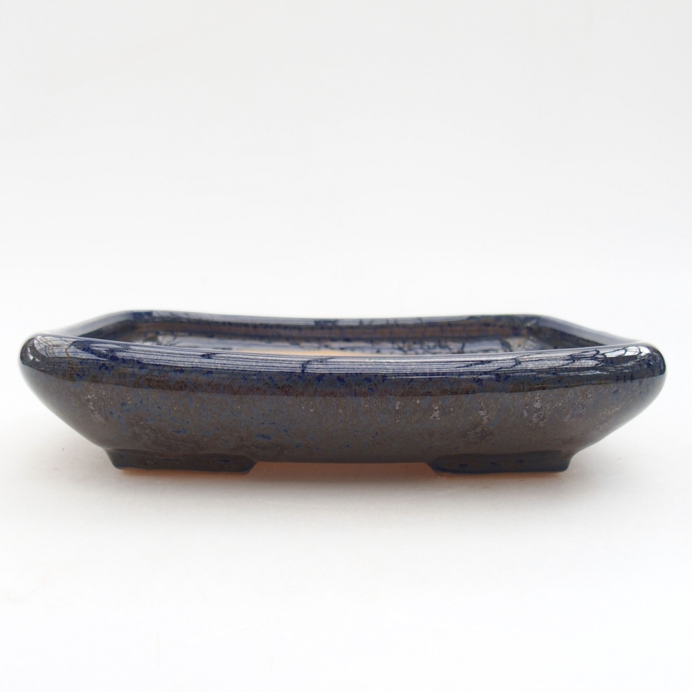 Keramická bonsai miska 17 x 14 x 3,5 cm, barva modrá