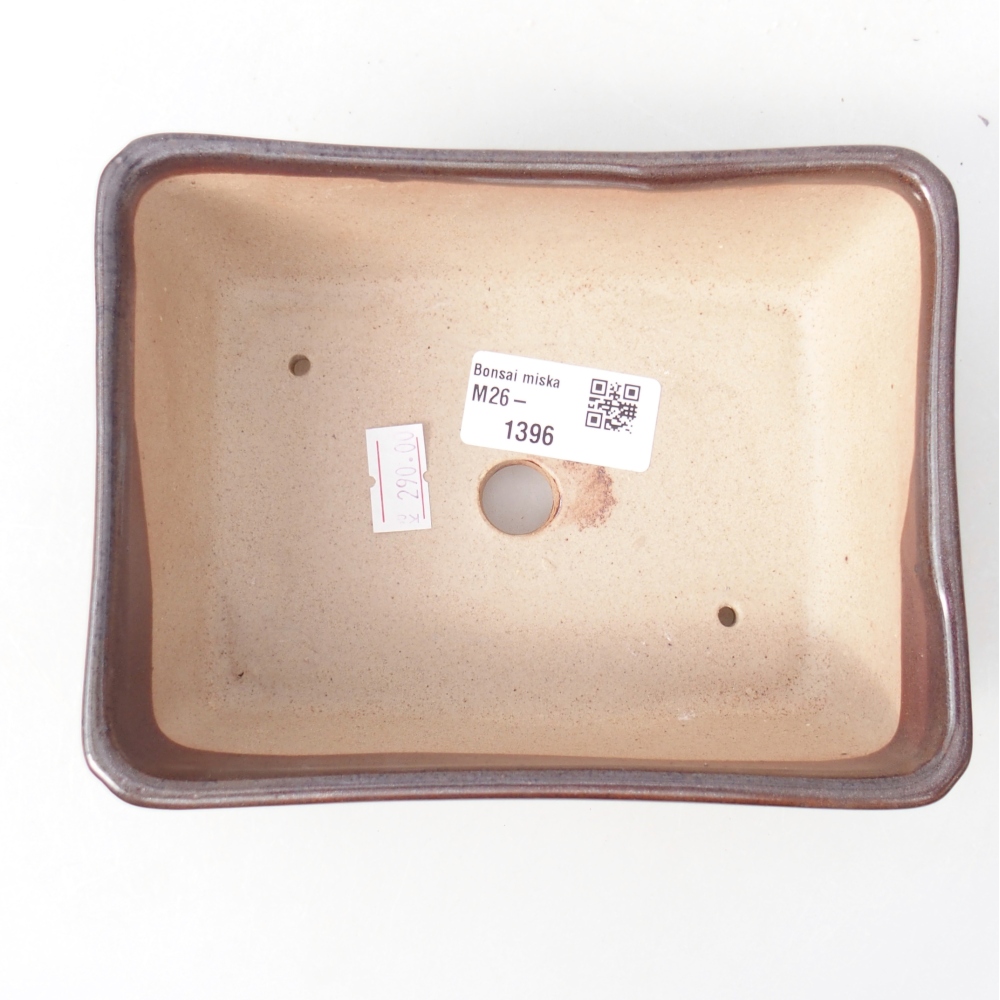 Keramická bonsai miska 15,5 x 11,5 x 6 cm, barva hnědá