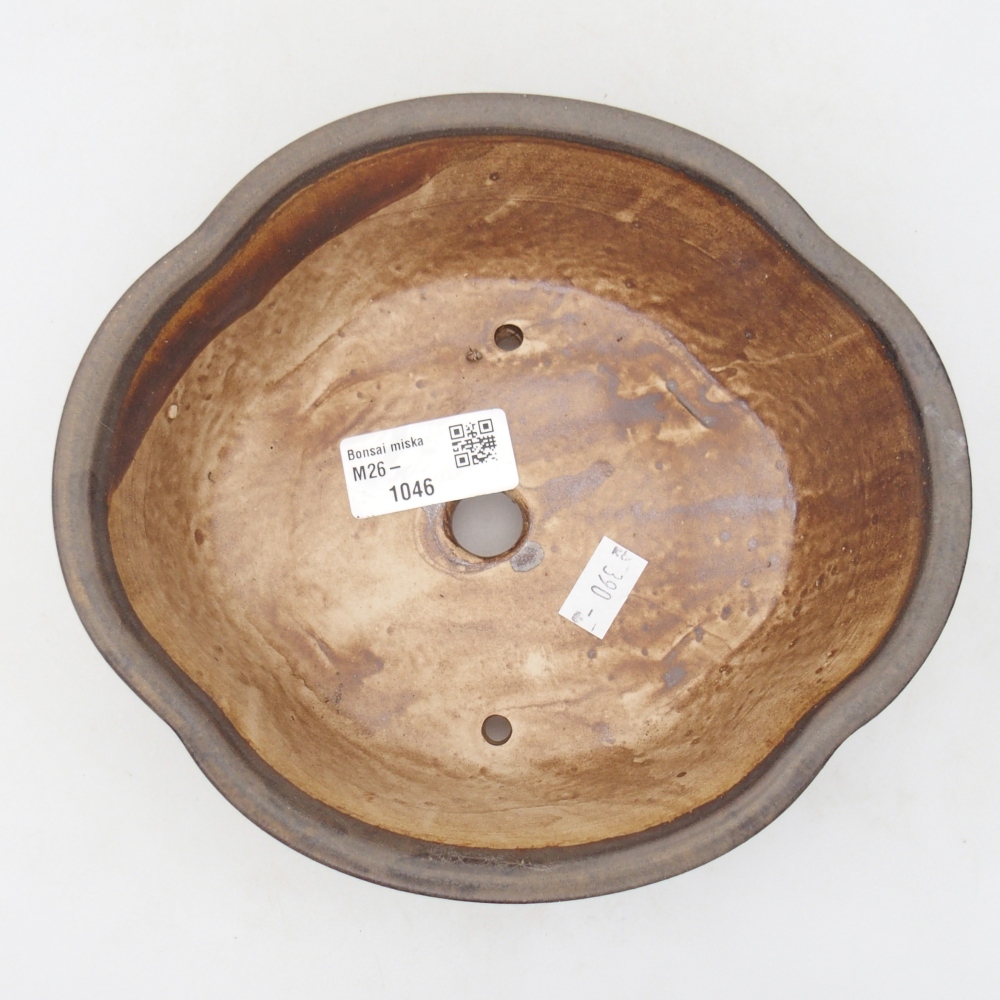 Keramická bonsai miska 18,5 x 17 x 6 cm, barva hnědá