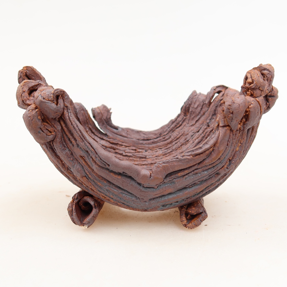 Keramická Skořápka  12 x 8 x 7 cm , barva hnědá