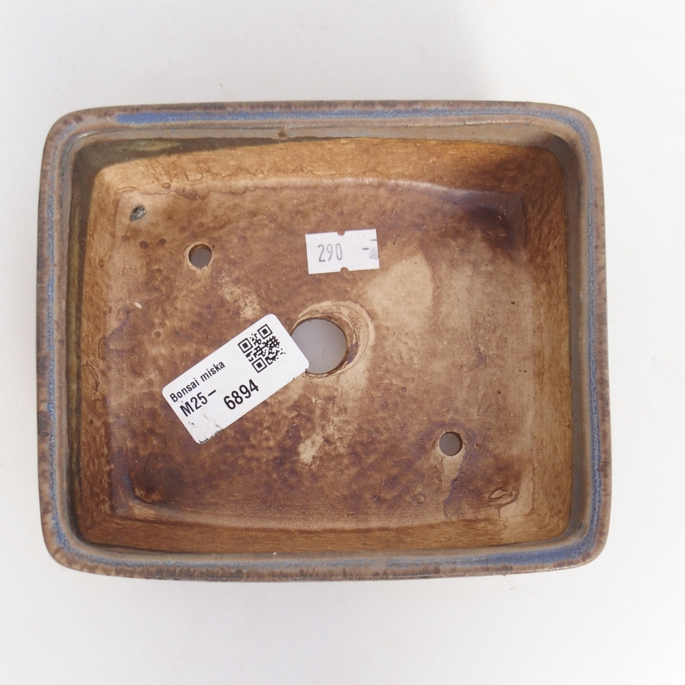 Keramická bonsai miska 9 x 9 x 3,5 cm, barva modrá