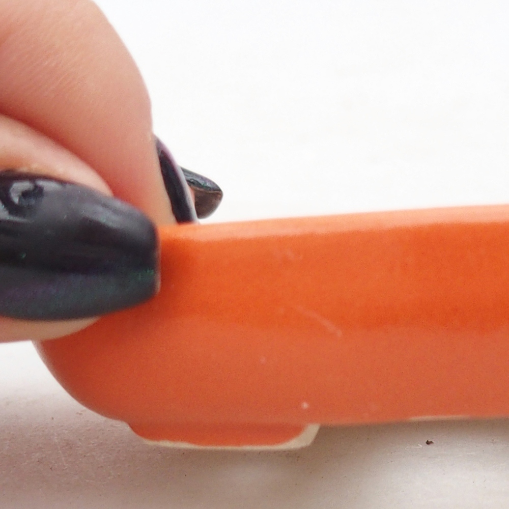 Mini bonsai miska 7,5 x 6 x 2 cm, barva oranžová