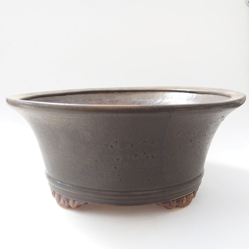 Keramická bonsai miska 29 x 29 x 12 cm, barva hnědá