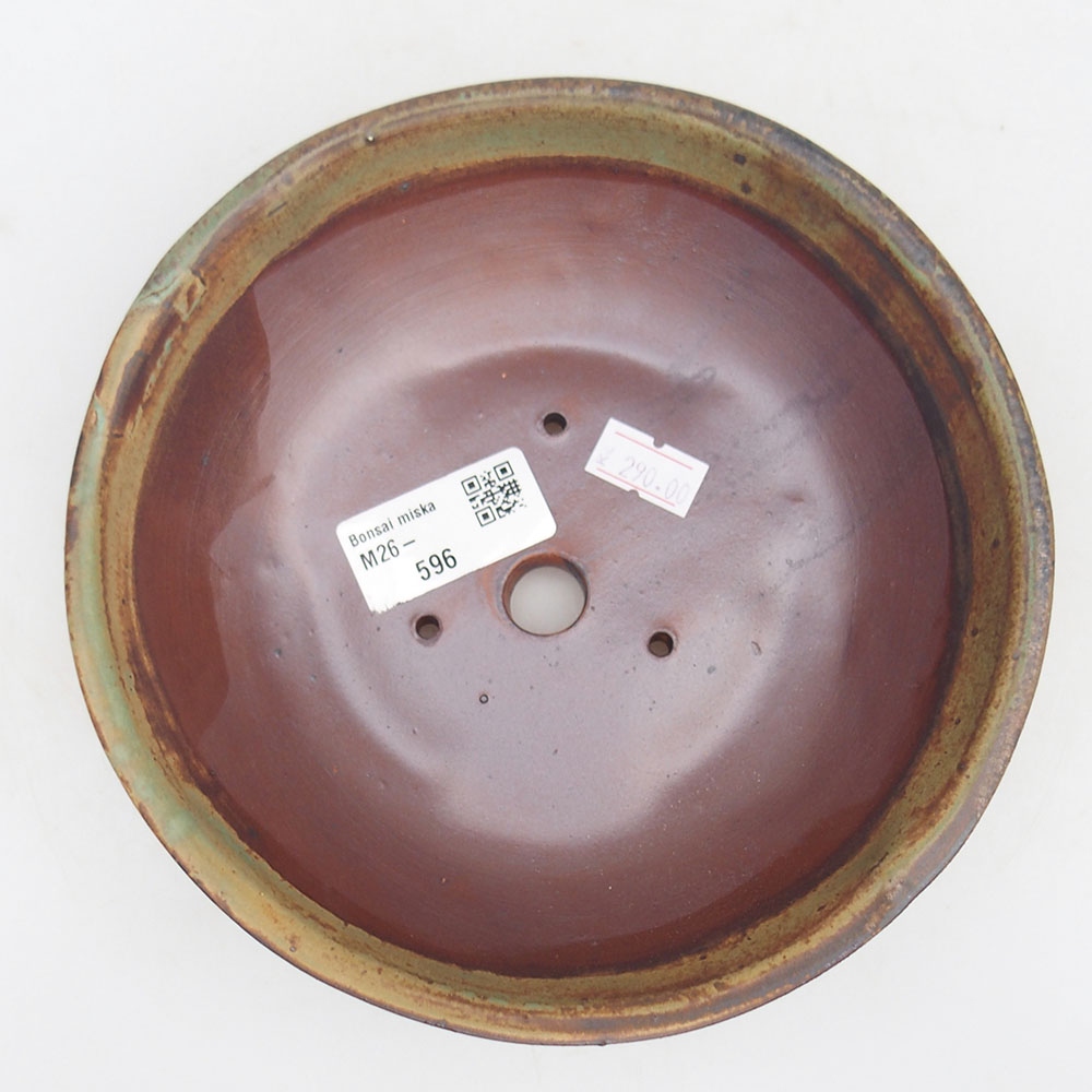 Keramická bonsai miska 17,5 x 17,5 x 4,5 cm, barva zelená