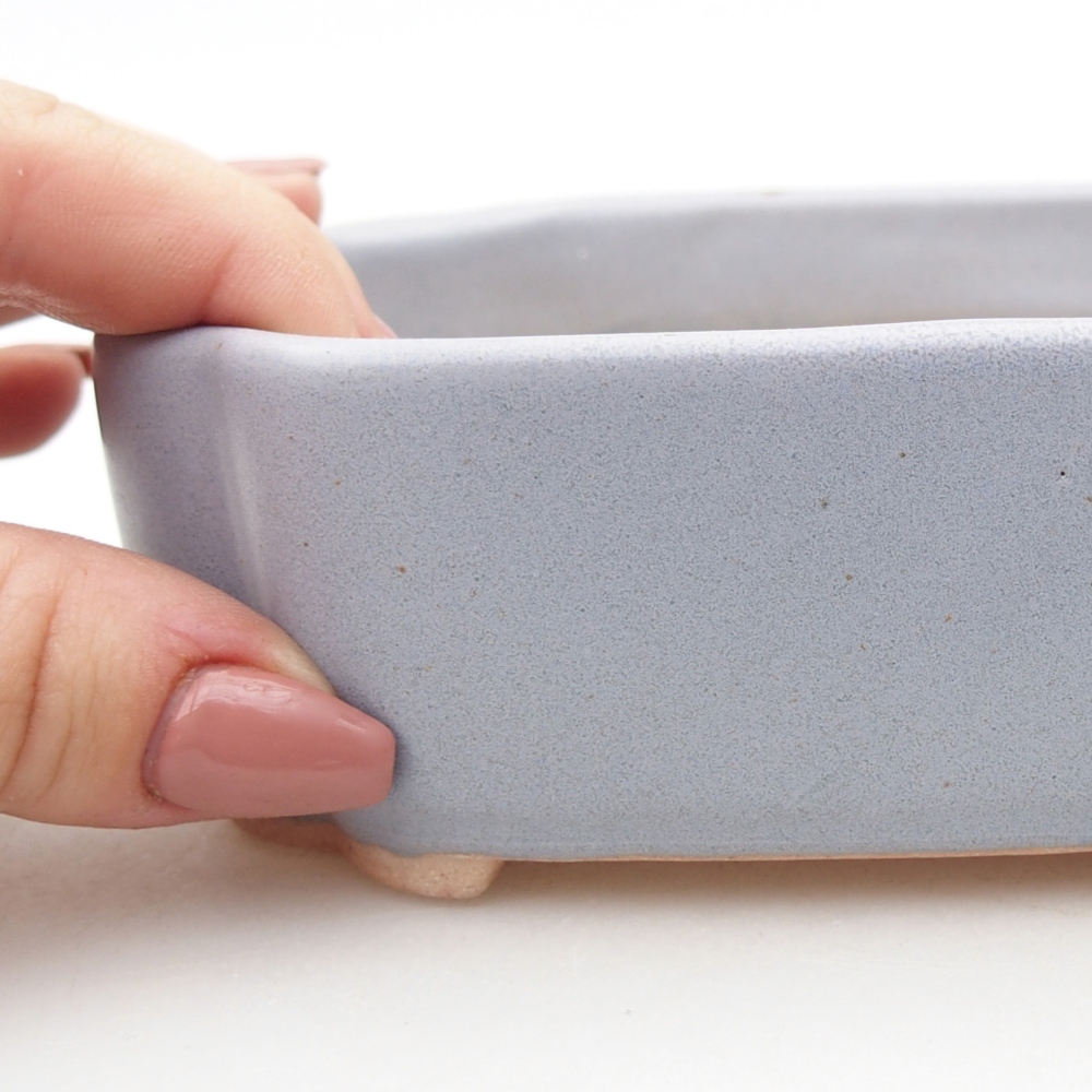 Keramická bonsai miska 15,5 x 11,5 x 4 cm, barva modrá