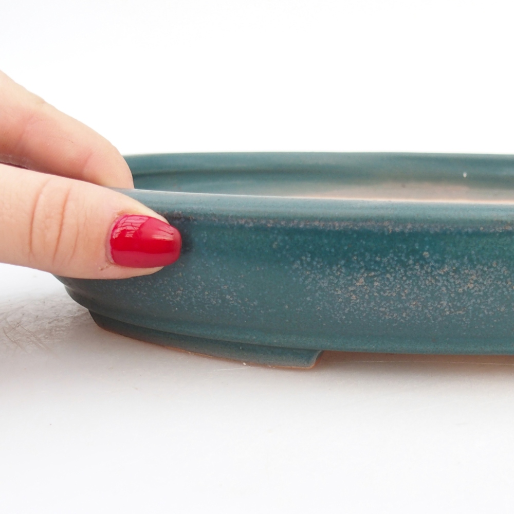 Keramická bonsai miska 24 x 20 x 4 cm, barva modrá