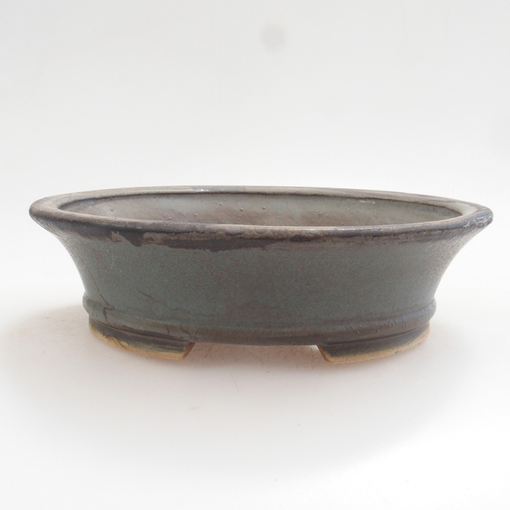 Keramická bonsai miska 13,,5 x 12 x 3,5 cm, barva modrá