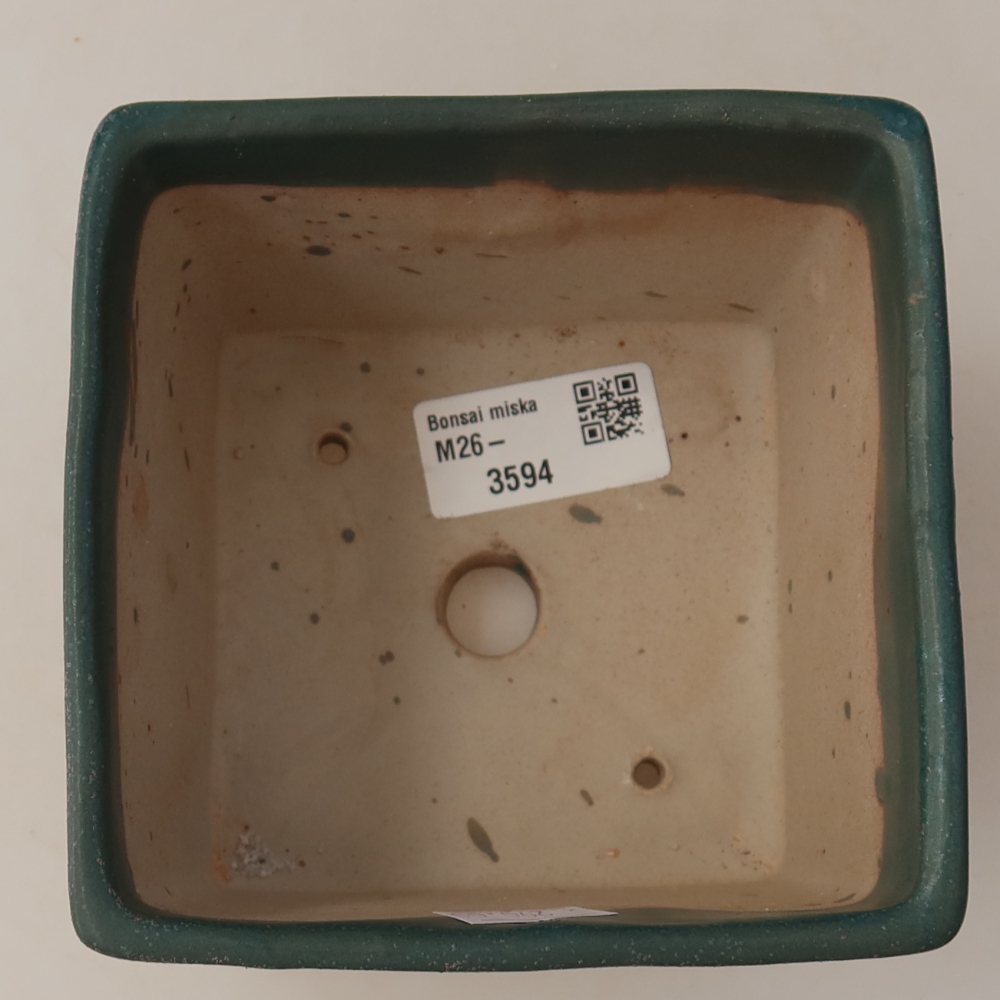 Keramická bonsai miska 11,5 x 11,5 x 9 cm, barva modrá