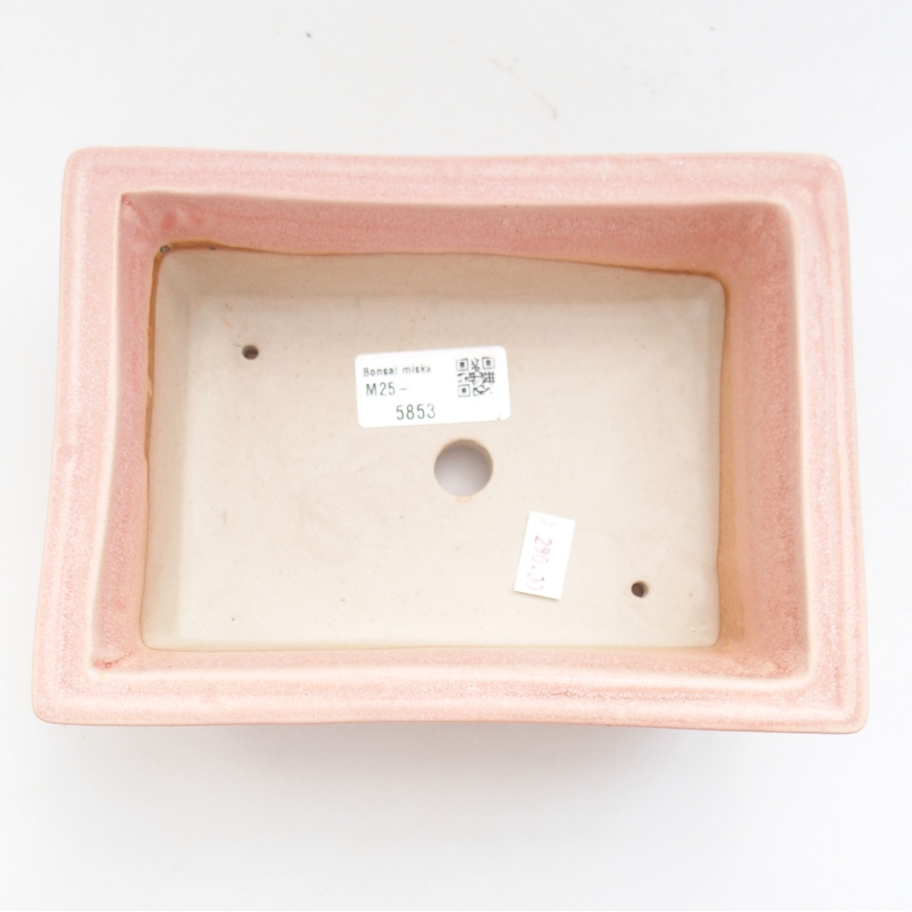 Keramická bonsai miska 18,5 x 13 x 6,5 cm, barva růžová