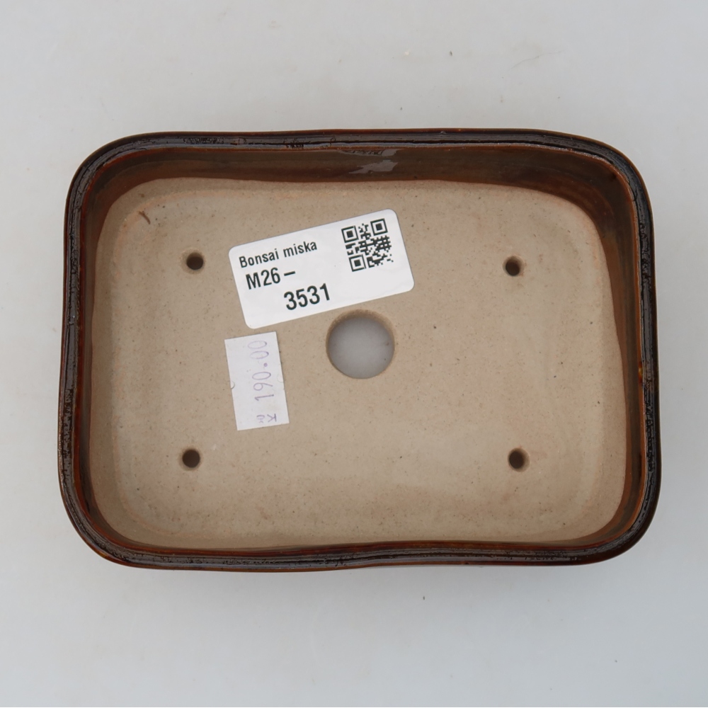 Keramická bonsai miska 12,5 x 9 x 3,5 cm, barva hnědá