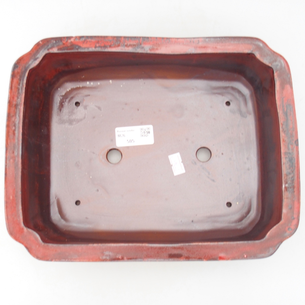 Keramická bonsai miska 28 x 22 x 7 cm, barva červená