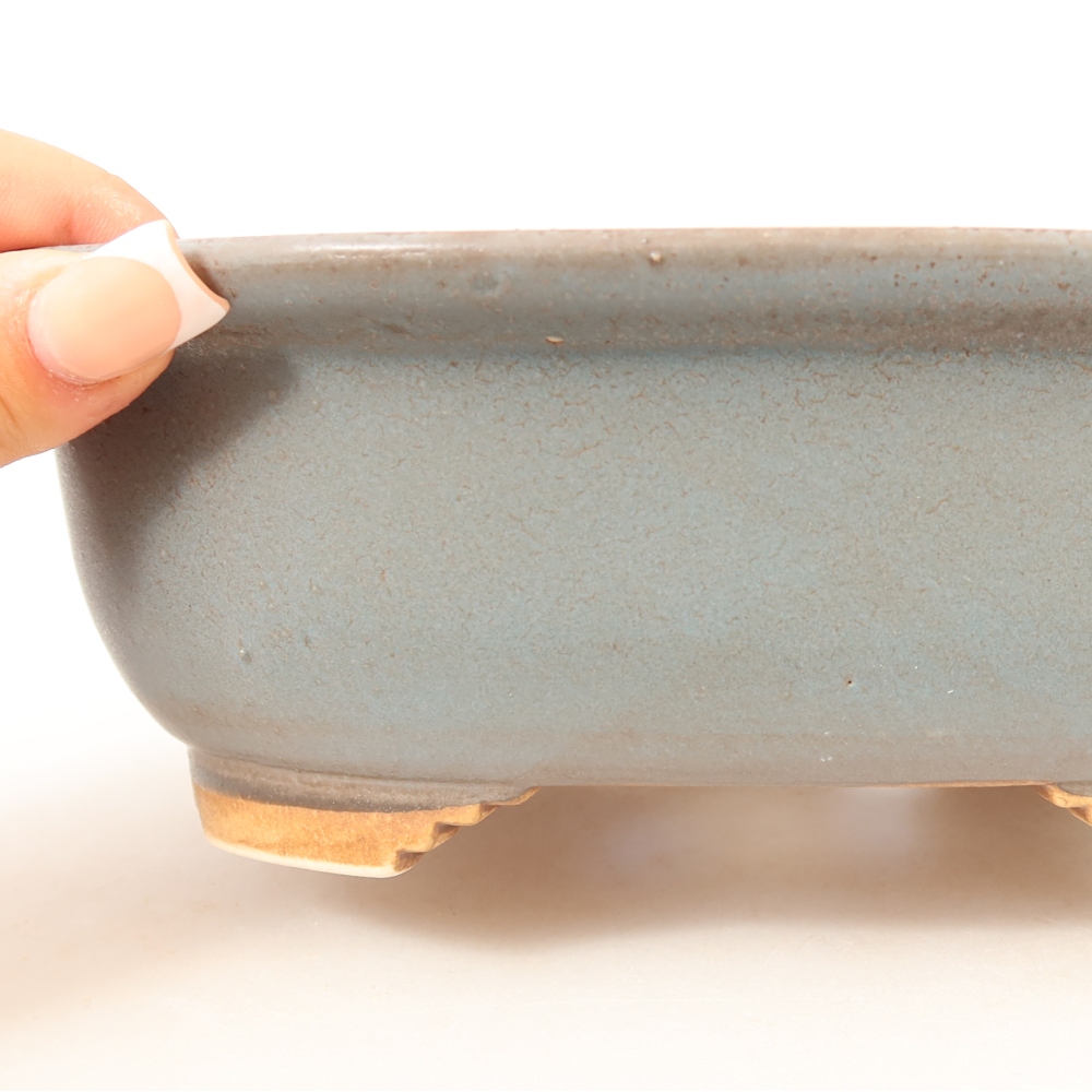 Keramická bonsai miska 20,5 x 16,5 x 7 cm, barva modrá