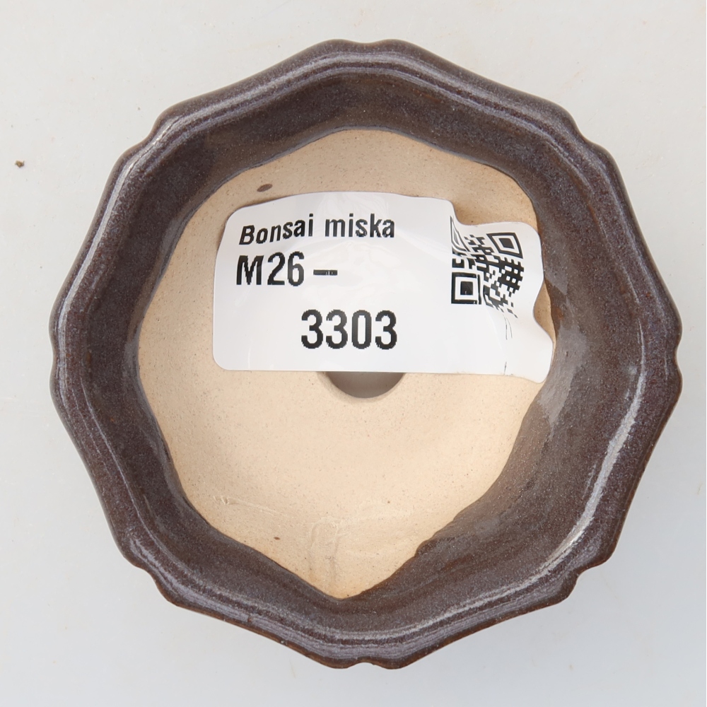 Keramická bonsai miska 6 x 6 x 2,5 cm, barva šedá