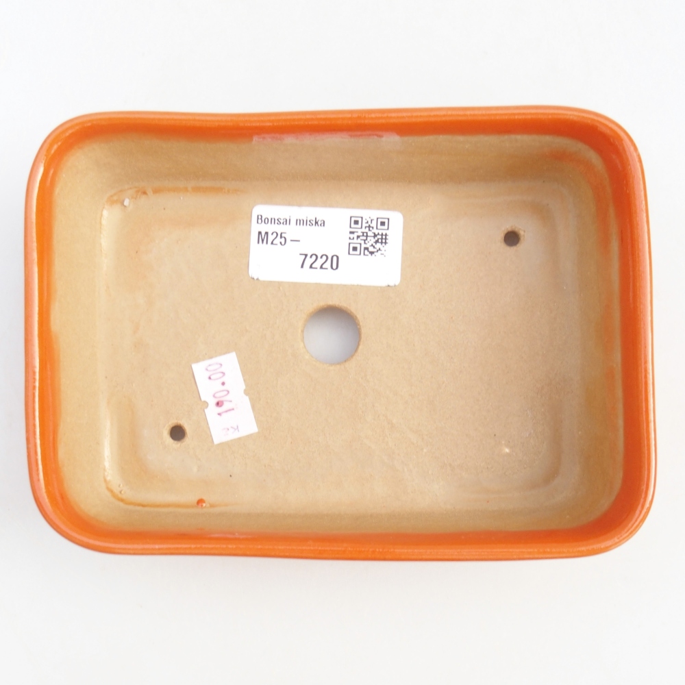 Keramická bonsai miska 14,5 x 10,5 x 4,5 cm, barva oranžová