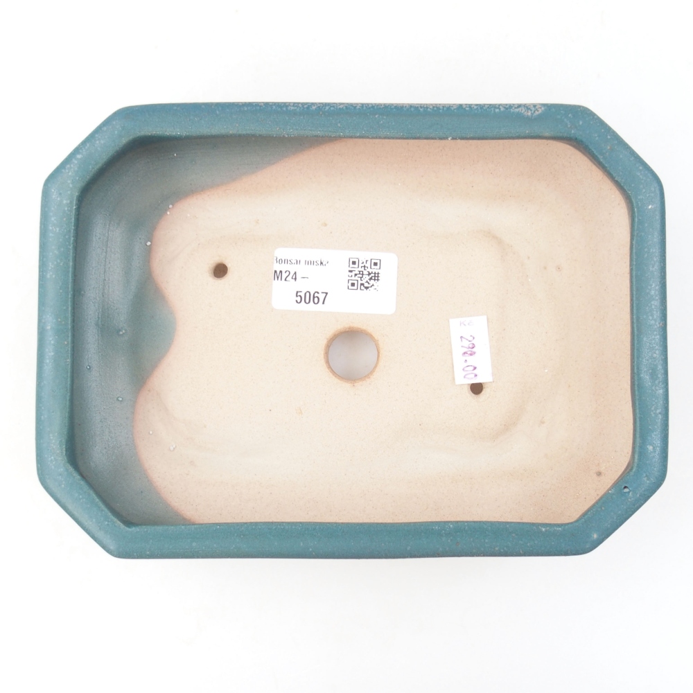 Keramická bonsai miska 18,5 x 13,5 x 4 cm, barva modrá