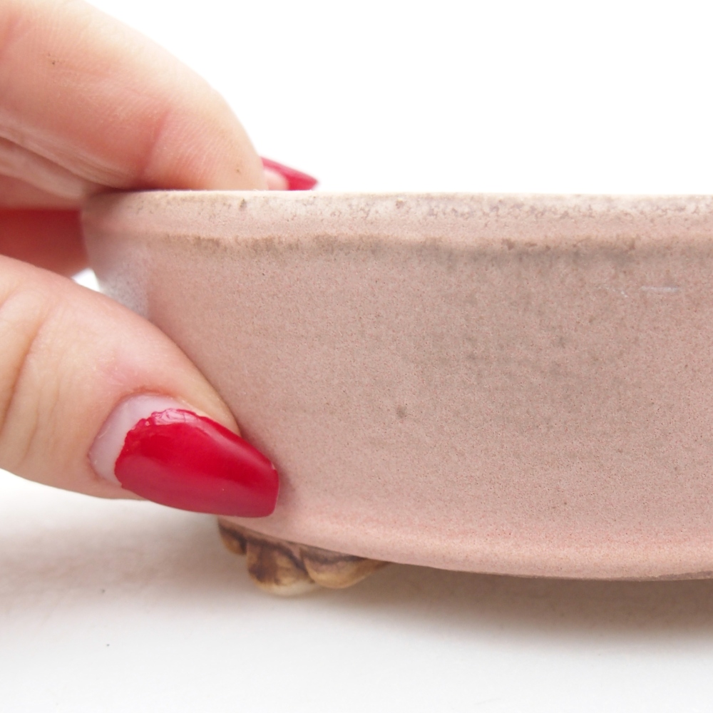 Keramická bonsai miska 13,5 x 13,5 x 4 cm, barva růžová