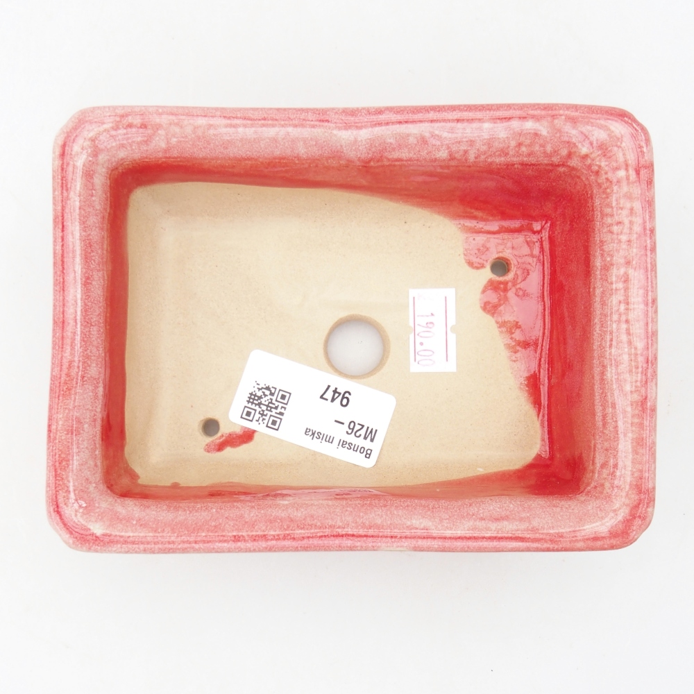 Keramická bonsai miska 13,5 x 10 x 4 cm, barva červená