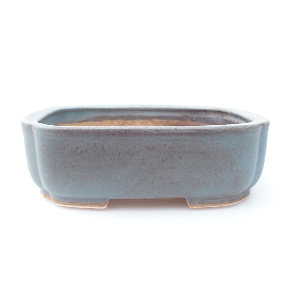 Keramická bonsai miska 13,5 x 12 x 4 cm, barva modrá