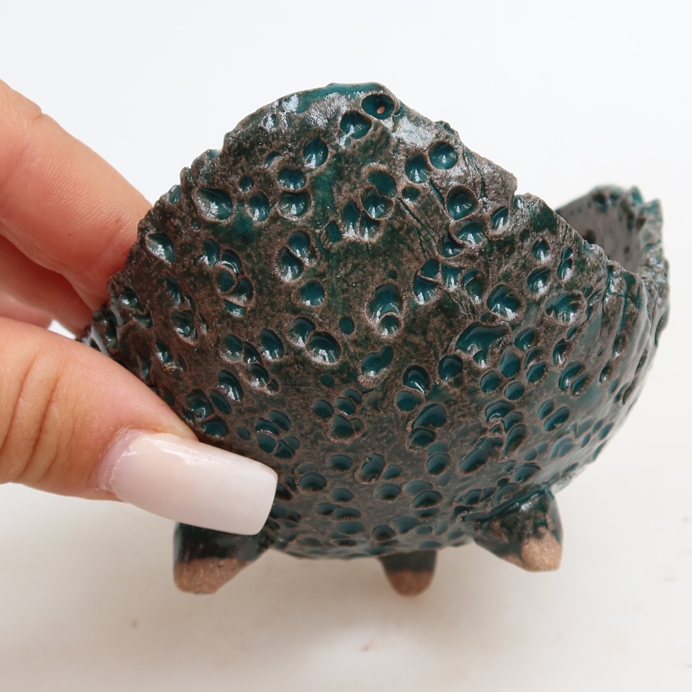 Keramická Skořápka  10 x 9,5 x 6,5 cm , barva zelená