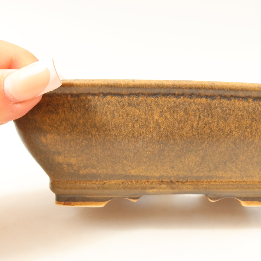 Keramická bonsai miska 15 x 12 x 5,5 cm, barva hnědá