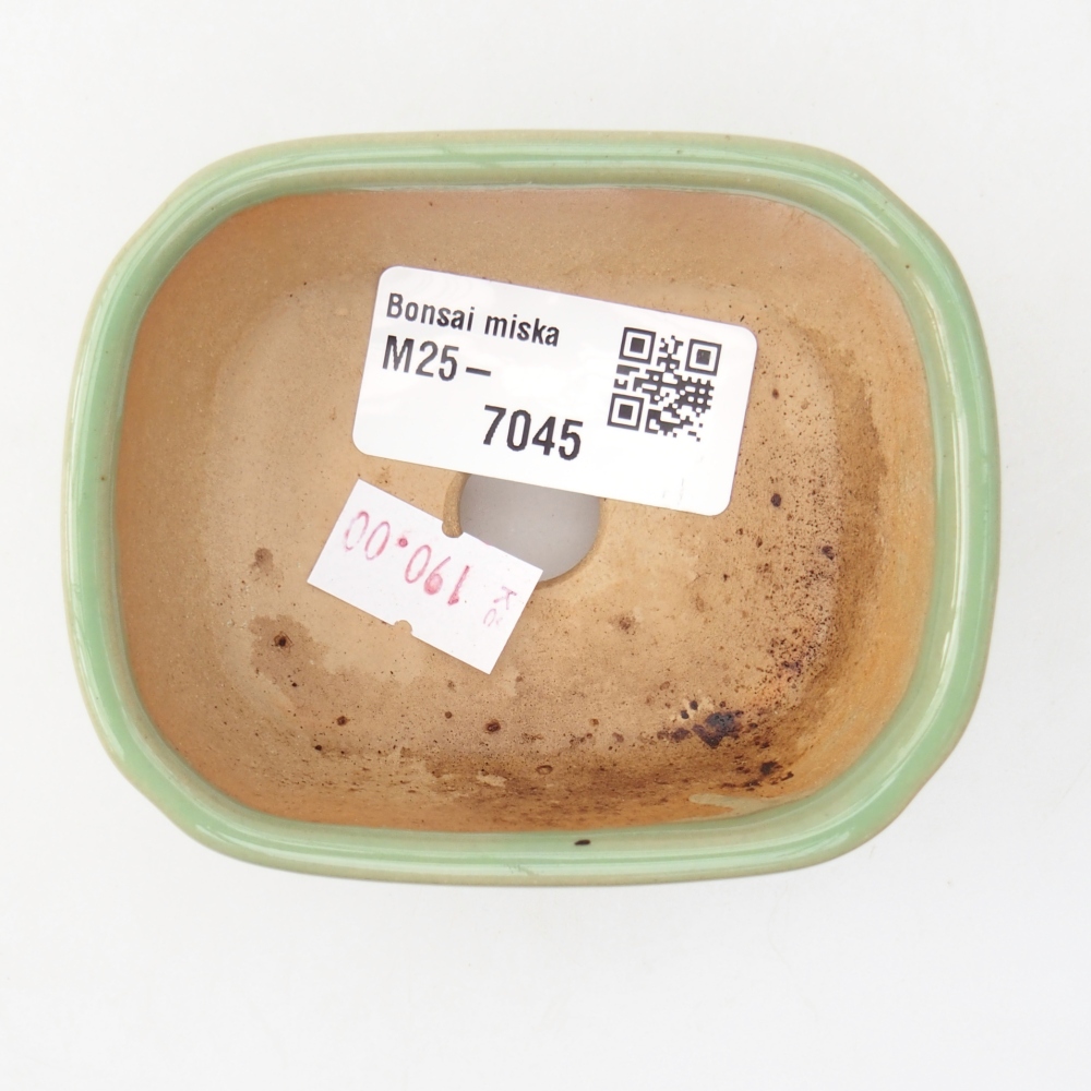 Keramická bonsai miska 8,5 x 7 x 3,5 cm, barva zelená
