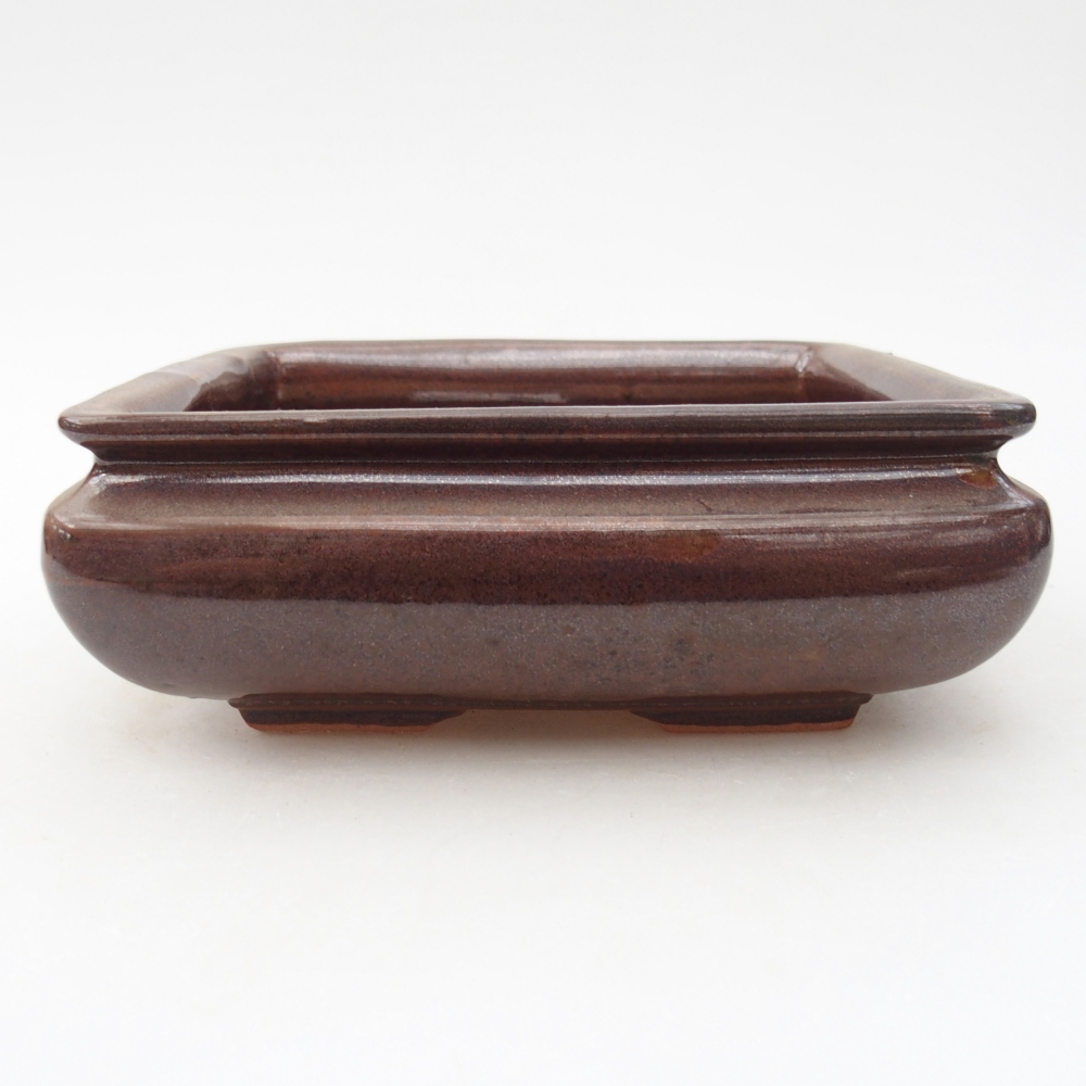 Keramická bonsai miska 15,5 x 15,5 x 6 cm, barva hnědá