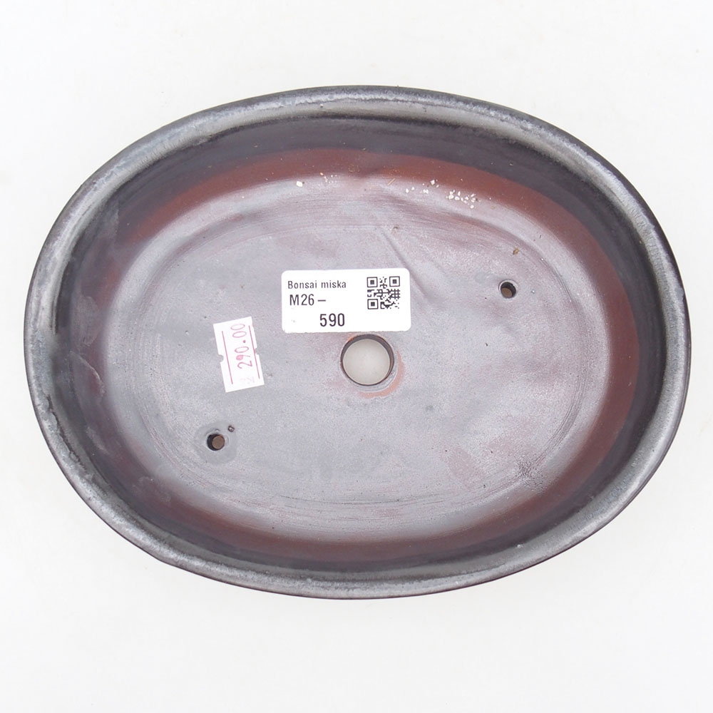 Keramická bonsai miska 19 x 14 x 5 cm, barva červená