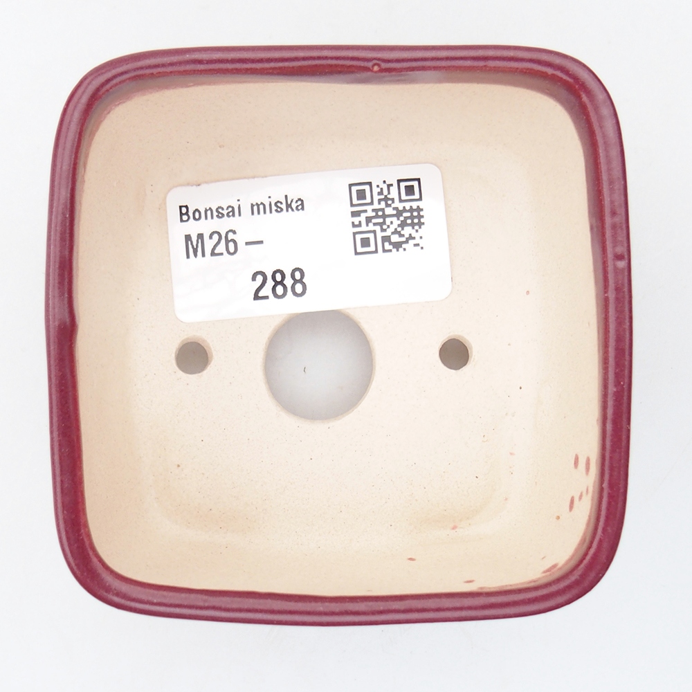Mini bonsai miska 7 x 7 x 4 cm, barva vínová
