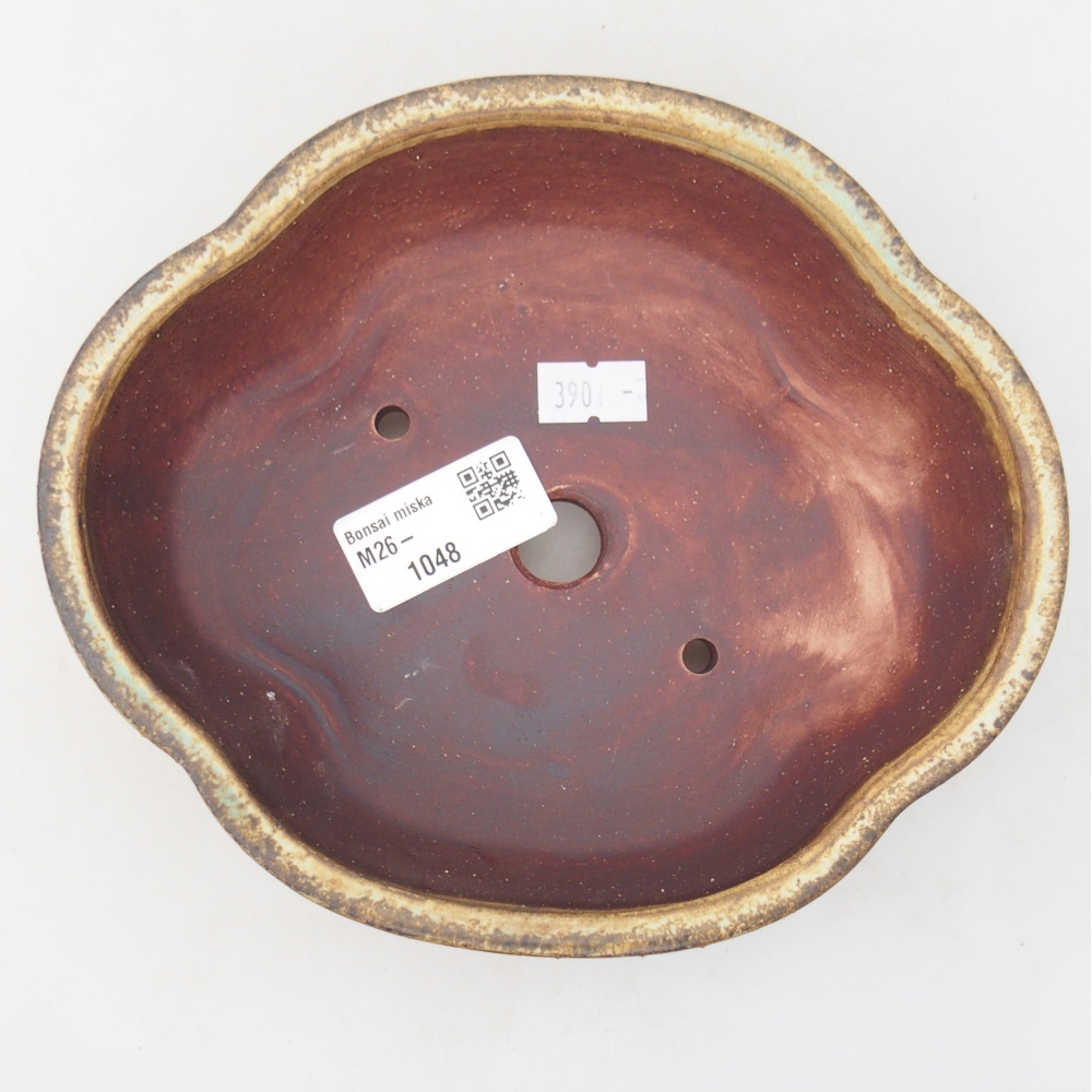 Keramická bonsai miska 17 x 15,5 x 5,5 cm, barva zelená