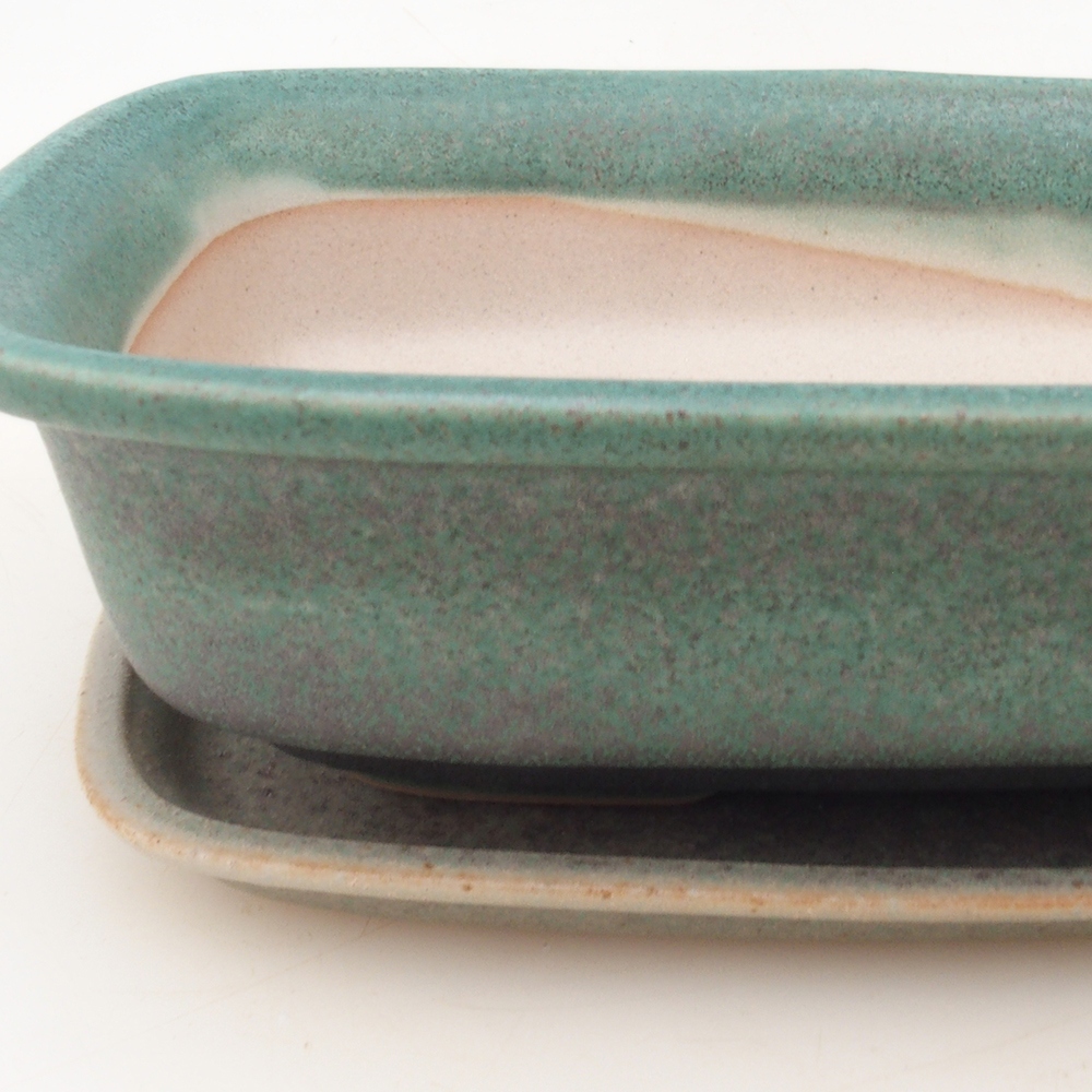 Bonsai miska + podmiska H02 - zelená