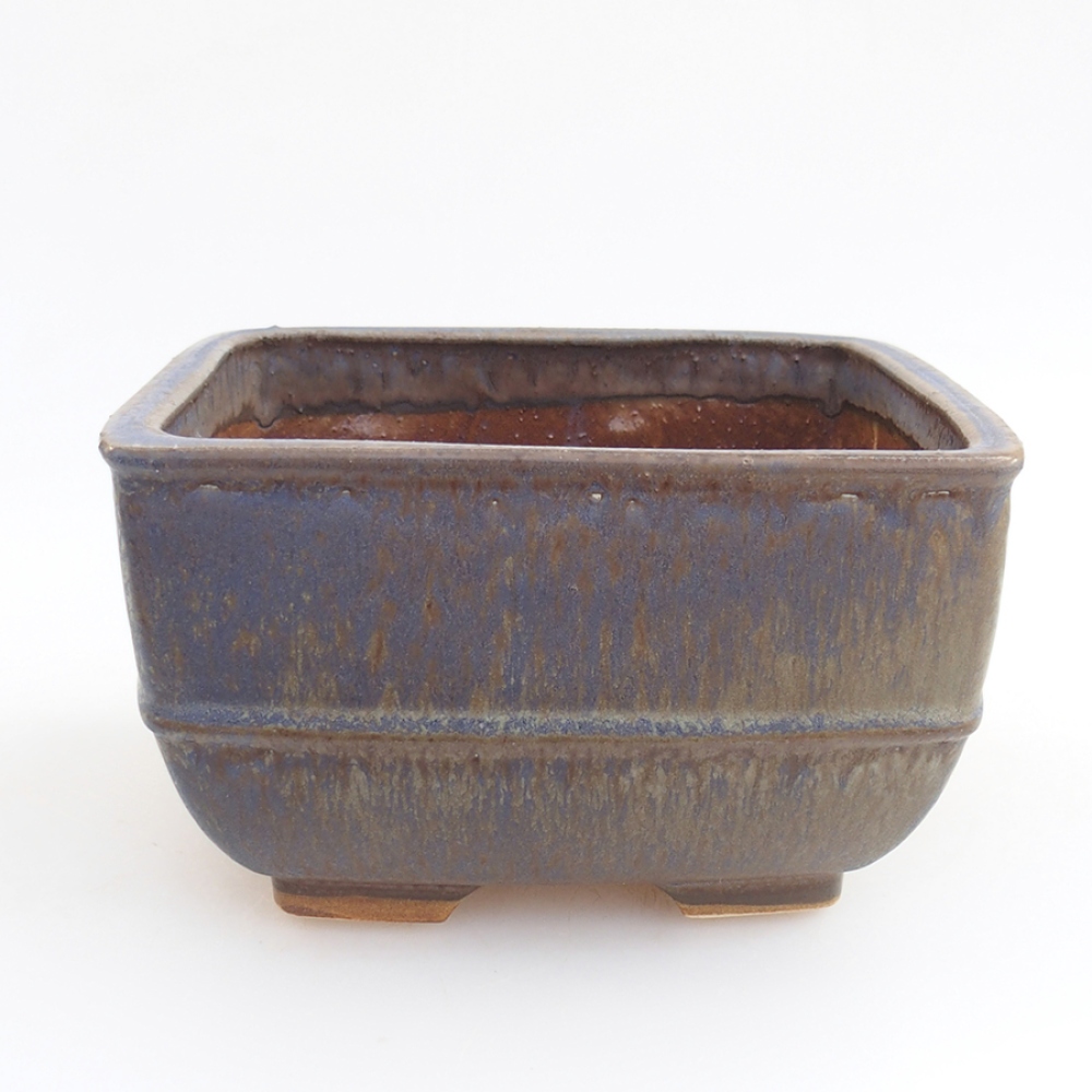 Keramická bonsai miska 16 x 16 x 9 cm, barva modrá