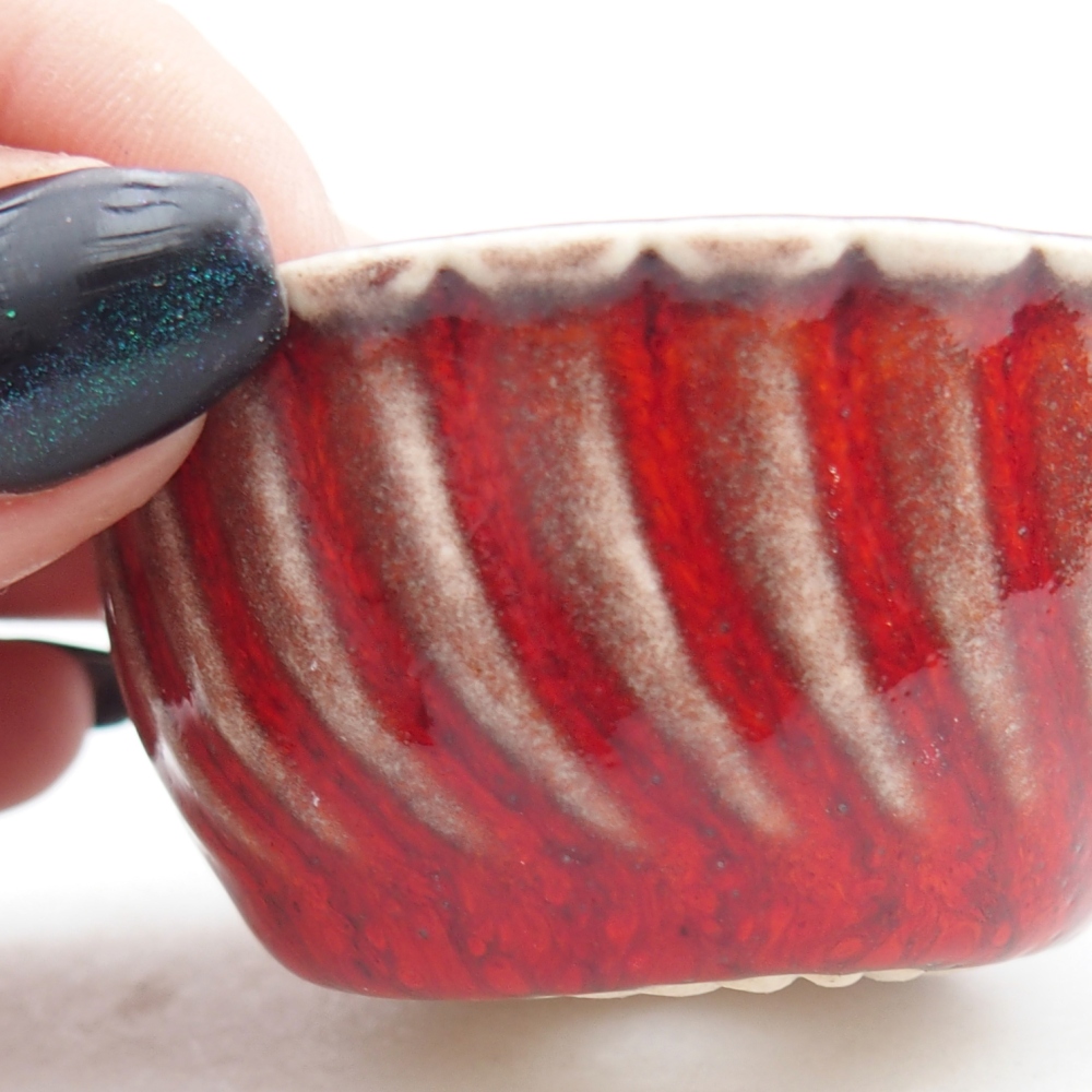 Mini bonsai miska 5,5 x 5,5 x 2,5 cm, barva červená