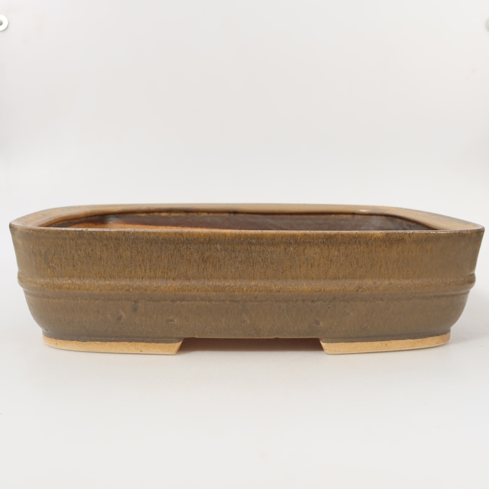 Keramická bonsai miska 29,5 x 25 x 7 cm, barva hnědá