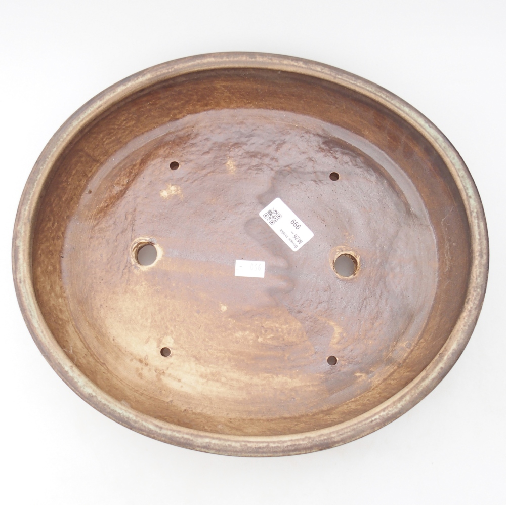 Keramická bonsai miska 32 x 28 x 6 cm, barva hnědá