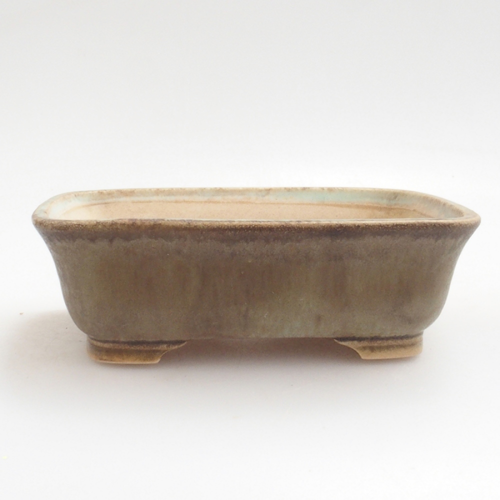 Keramická bonsai miska 14,5 x 12 x 4,5 cm, barva zelená