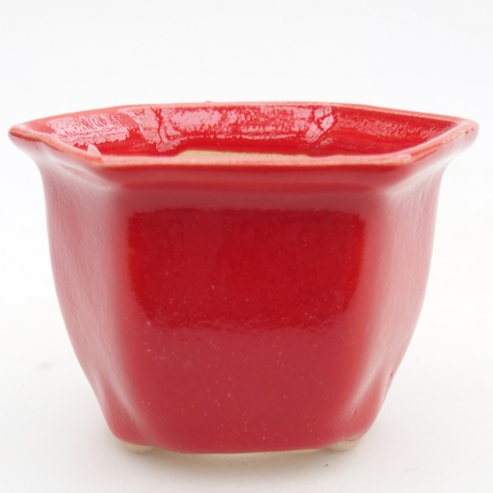 Mini bonsai miska 7 x 6,5 x 5 cm, barva červená