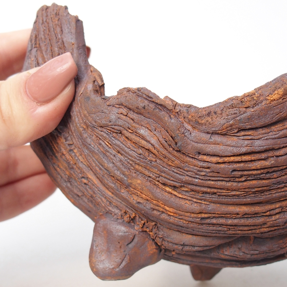 Keramická Skořápka 14 x 12 x 9,5 cm , barva hnědá