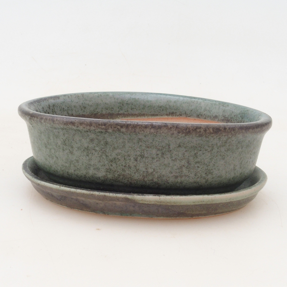 Bonsai miska + podmiska H04 - zelená